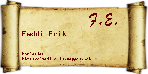 Faddi Erik névjegykártya